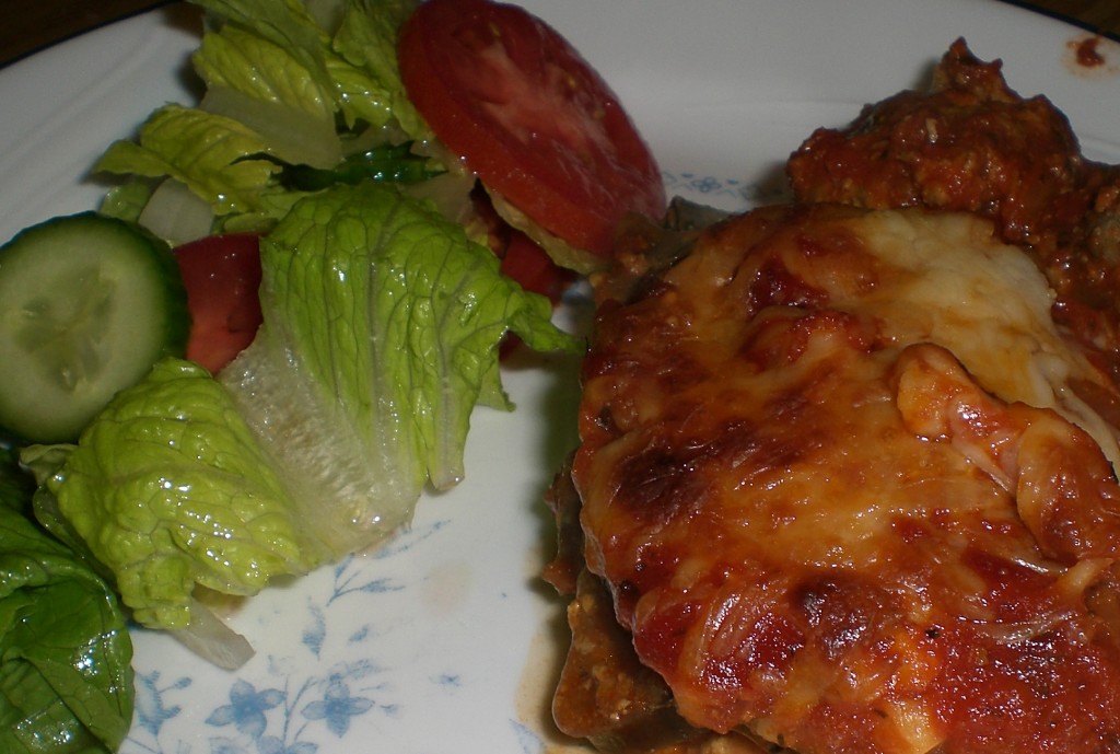 Eggplant Lasagna and Salad