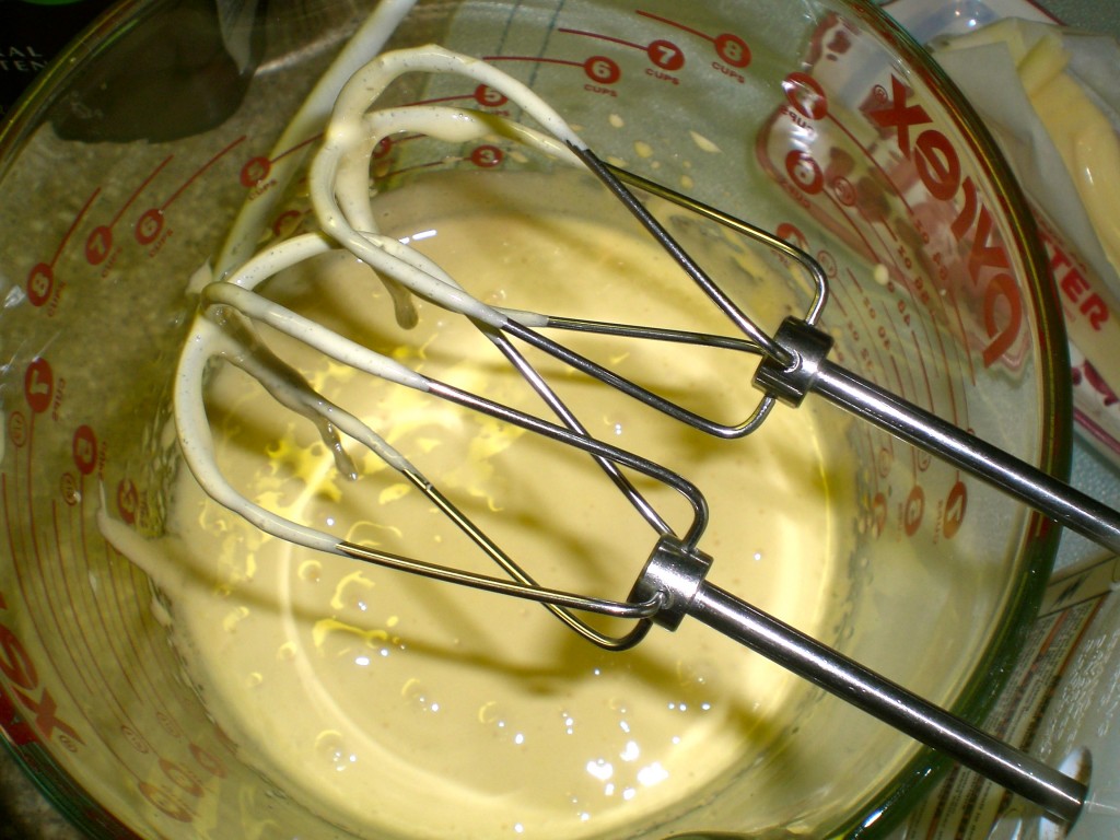 This is what your egg yolk and sugar mixture should look like... its amazing it turns to custard like this!