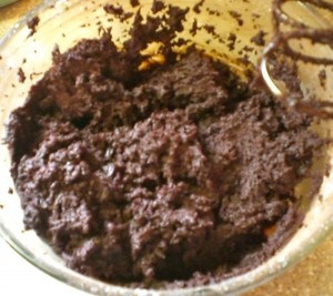 This is what your mixture will look like before you spread it into a pan.